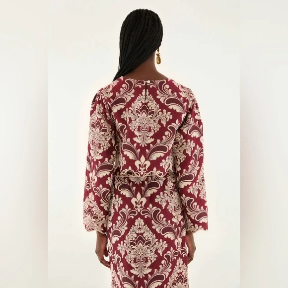 Farm Rio Bicolor Jacquard Waves Long Sleeve Top - Picture 5 of 9